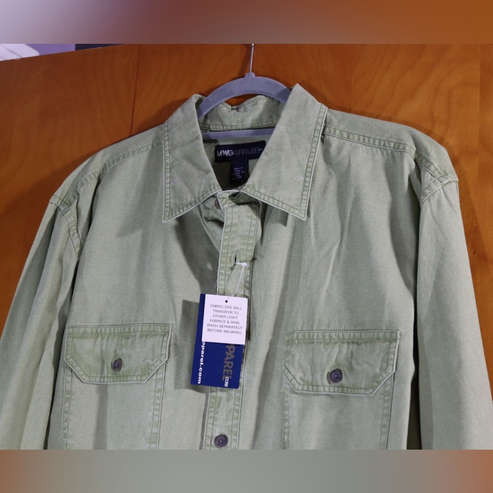 MWG Apparel fern colored canvas shirt, size XL